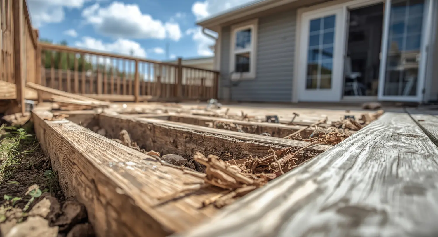 Deck Removal and Outdoor Demolition Cleanup with a Dumpster