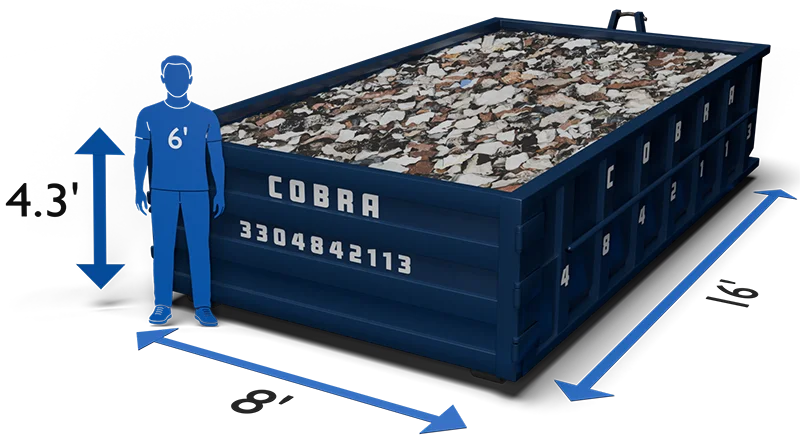 Graphic of a 15 Yard Dumpster