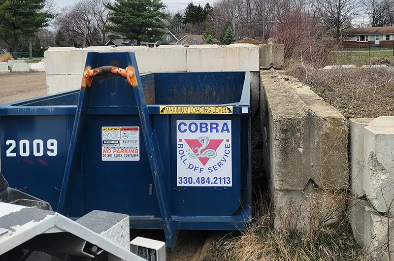Low sides 20 yard dumpster