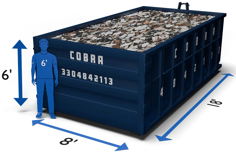 Graphic of a 25 Yard Dumpster