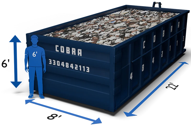 Graphic of a 30 Yard Dumpster