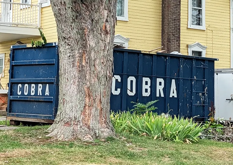 40 yard roll-off dumpster rental placed at a home rennovation jobsite