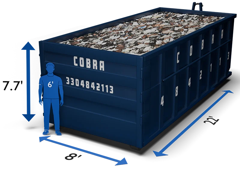 Graphic of a 40 Yard Dumpster